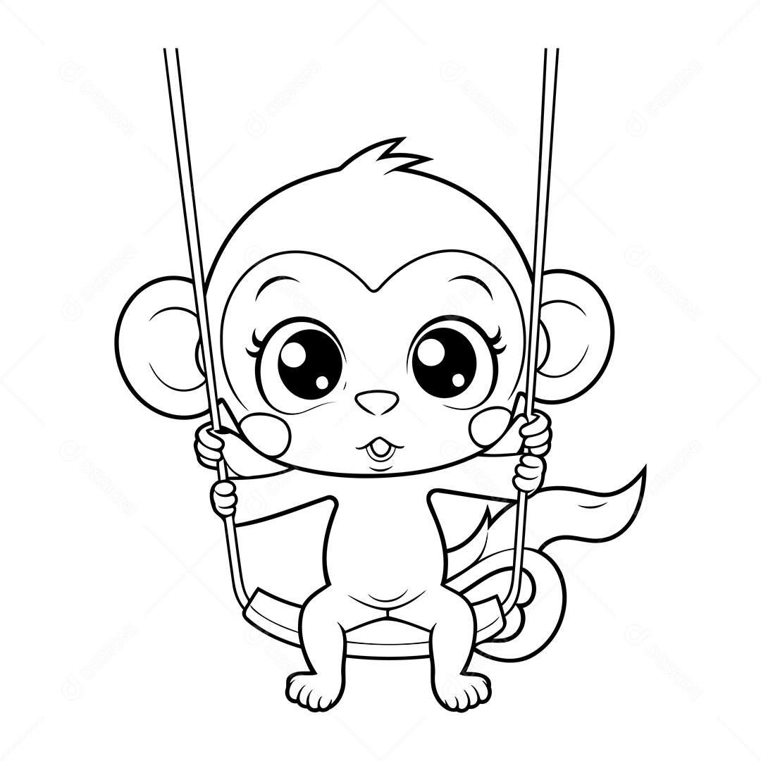 Macaco Desenho Para Colorir Vetor EPS