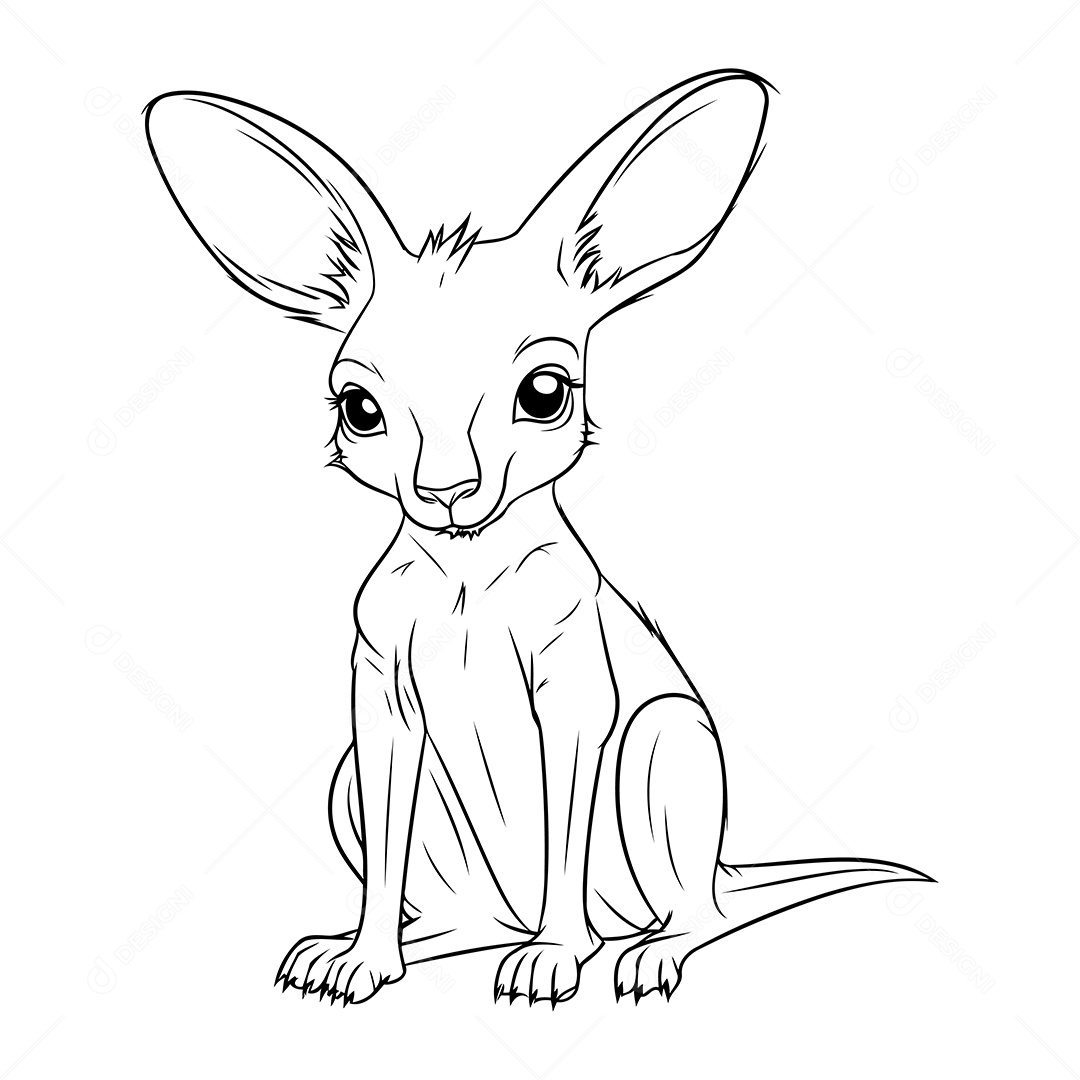 Canguru Desenho Para Colorir Vetor EPS