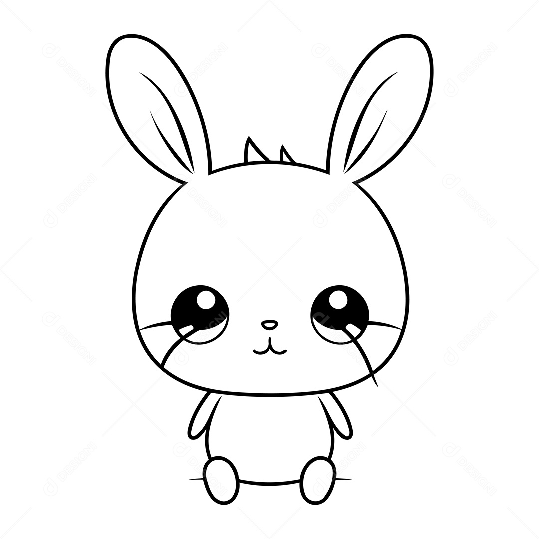 Coelho Desenho Para Colorir Vetor EPS