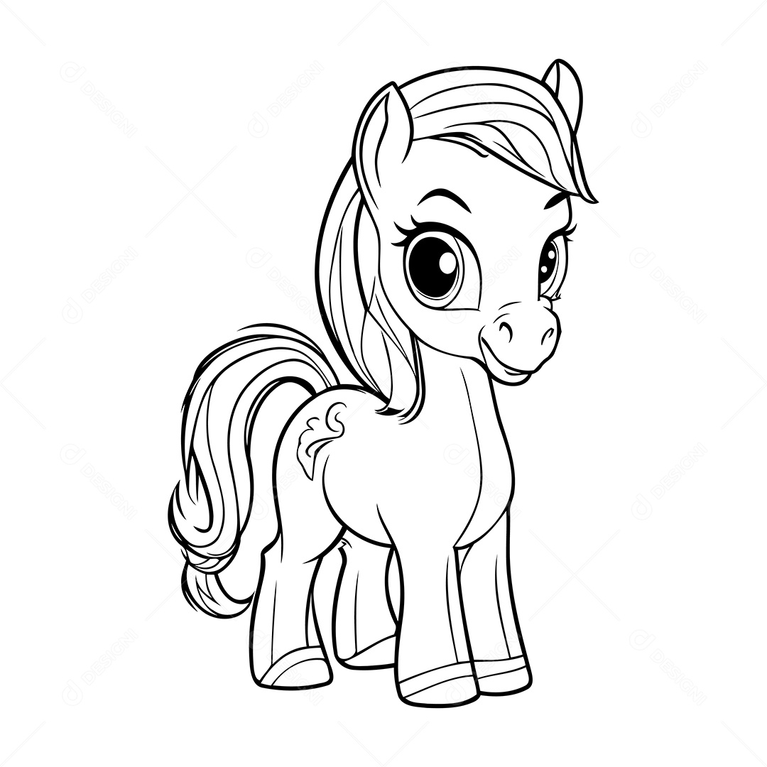 Cavalo Desenho Para Colorir Vetor EPS