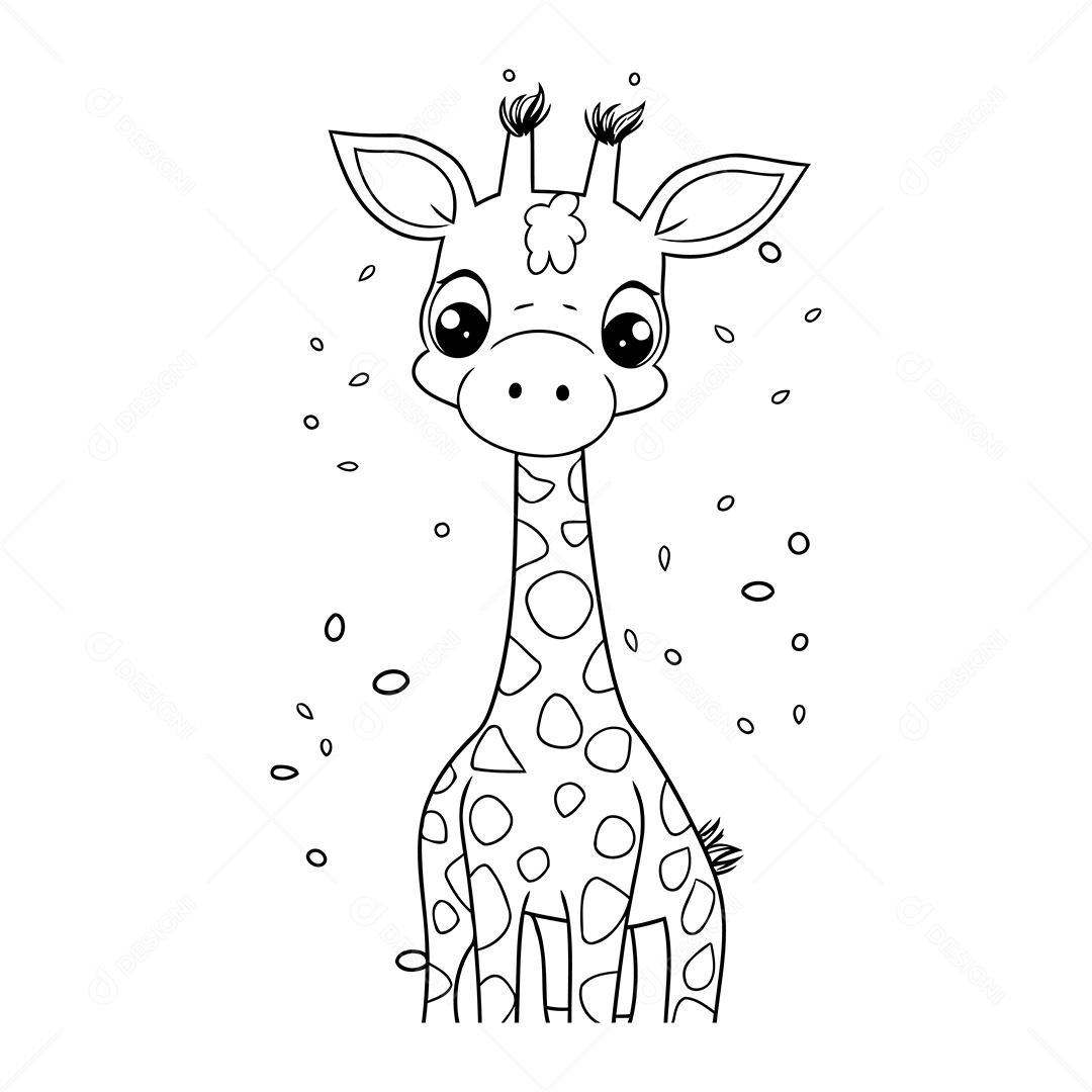 Girafa Panda Desenho Para Colorir Vetor EPS