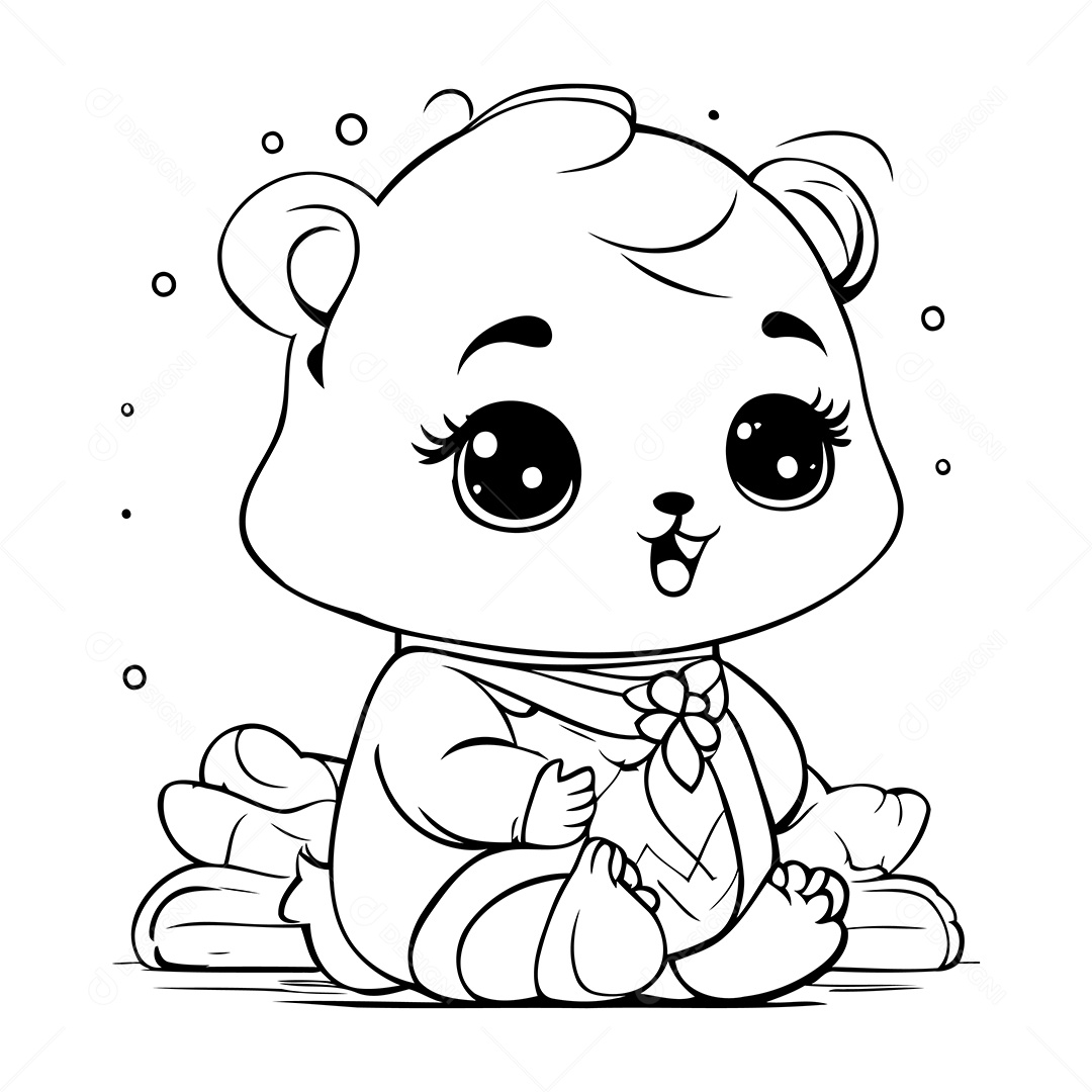 Urso Desenho Para Colorir Vetor EPS