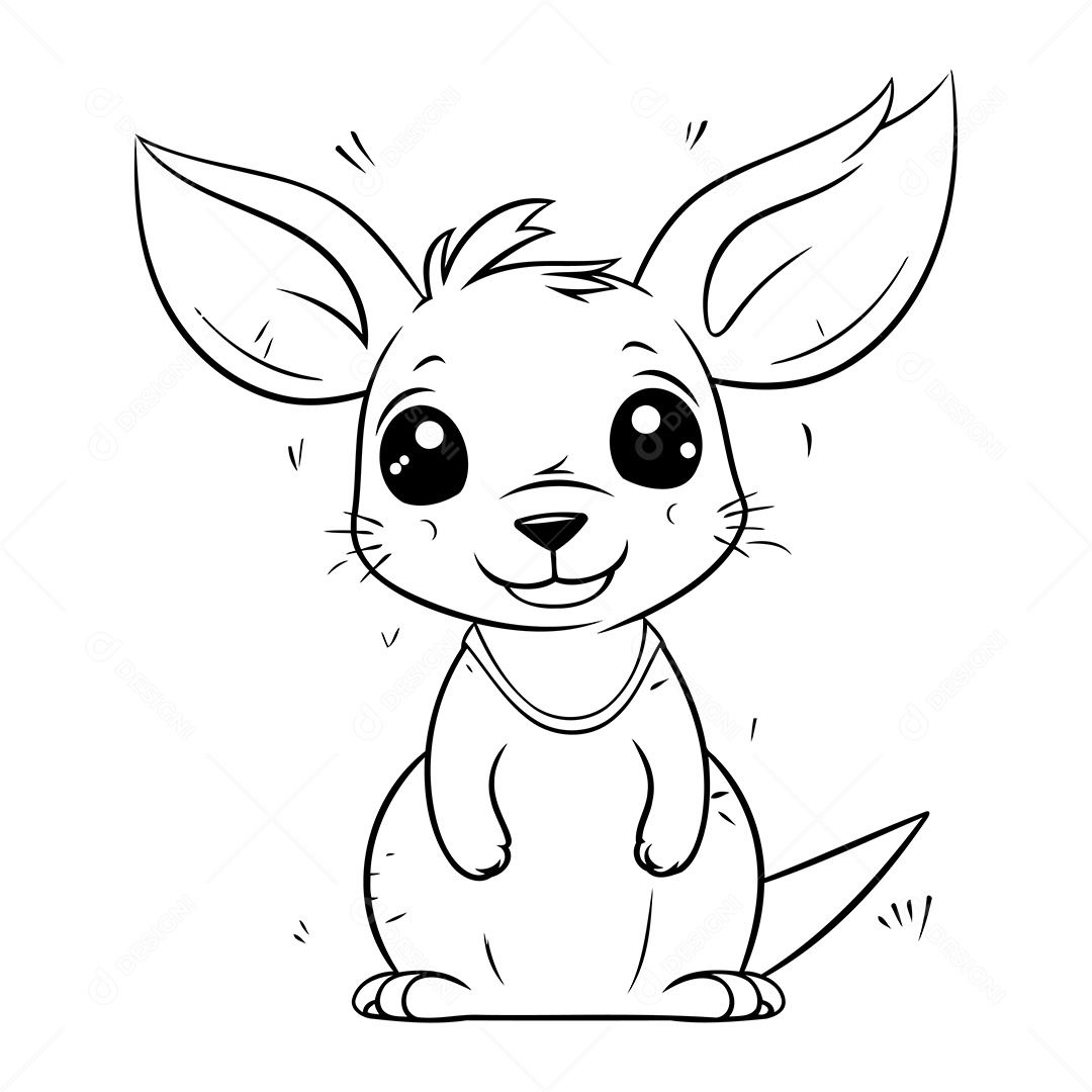 Canguru Desenho Para Colorir Vetor EPS
