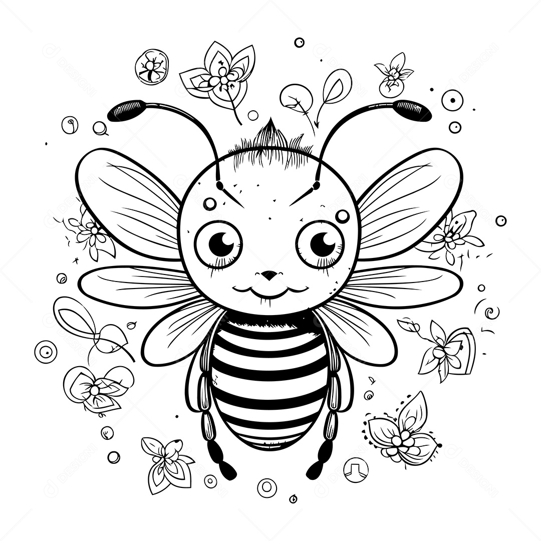 Abelha Desenho Para Colorir Vetor EPS