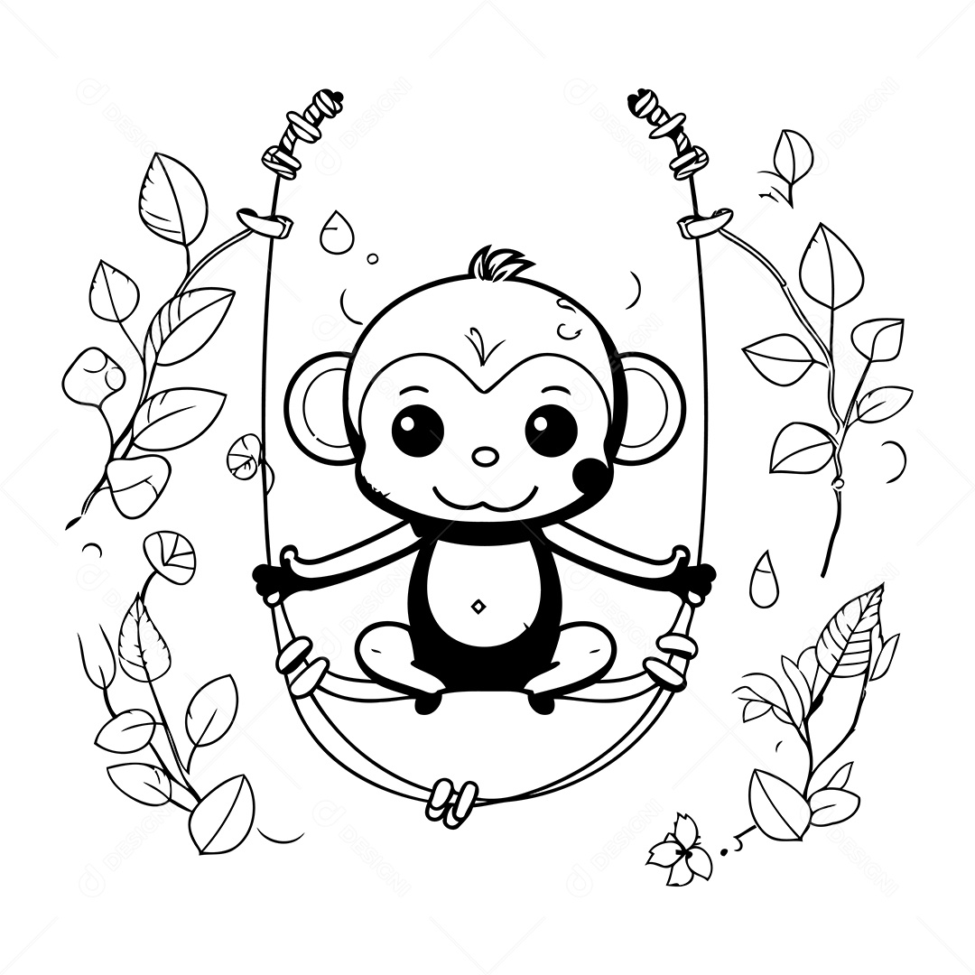 Macaco Desenho Para Colorir Vetor EPS