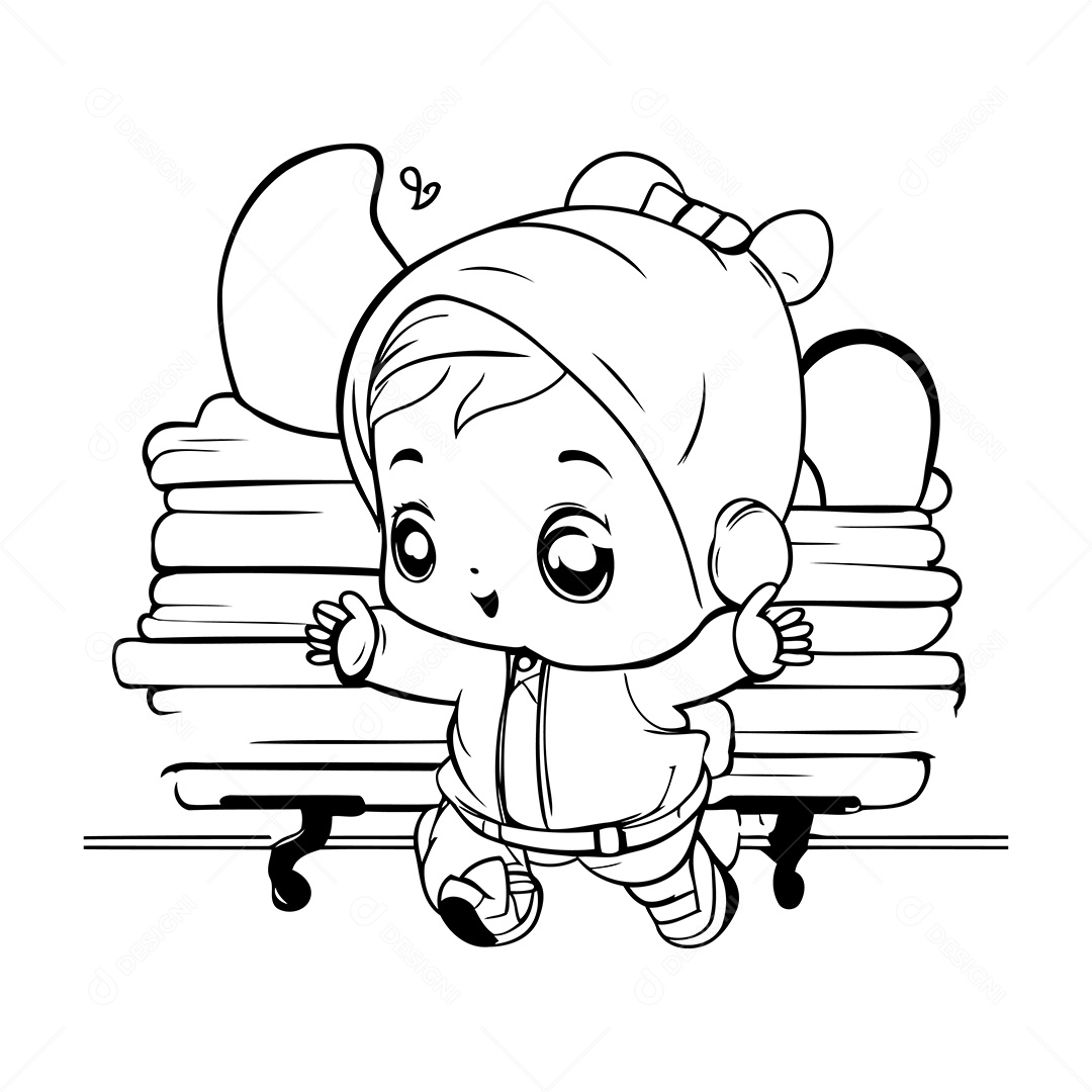 Bebê Desenho Para Colorir Vetor EPS