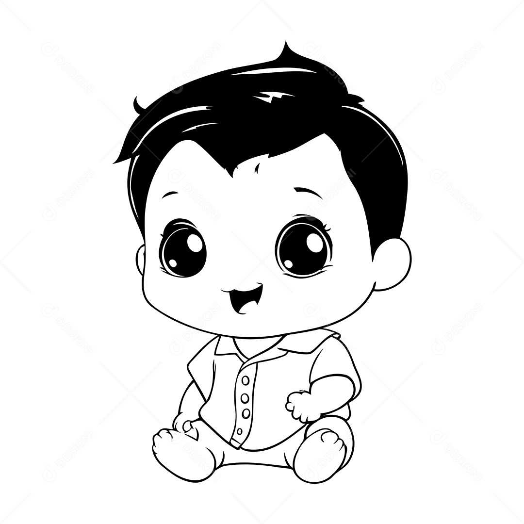 Bebê Desenho Para Colorir Vetor EPS
