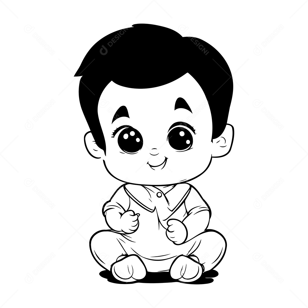 Bebê Desenho Para Colorir Vetor EPS