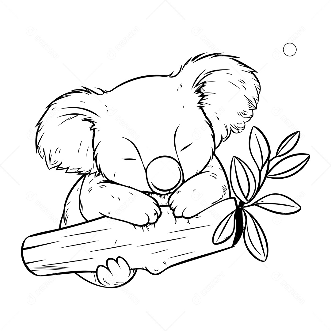 Coala Desenho Para Colorir Vetor EPS