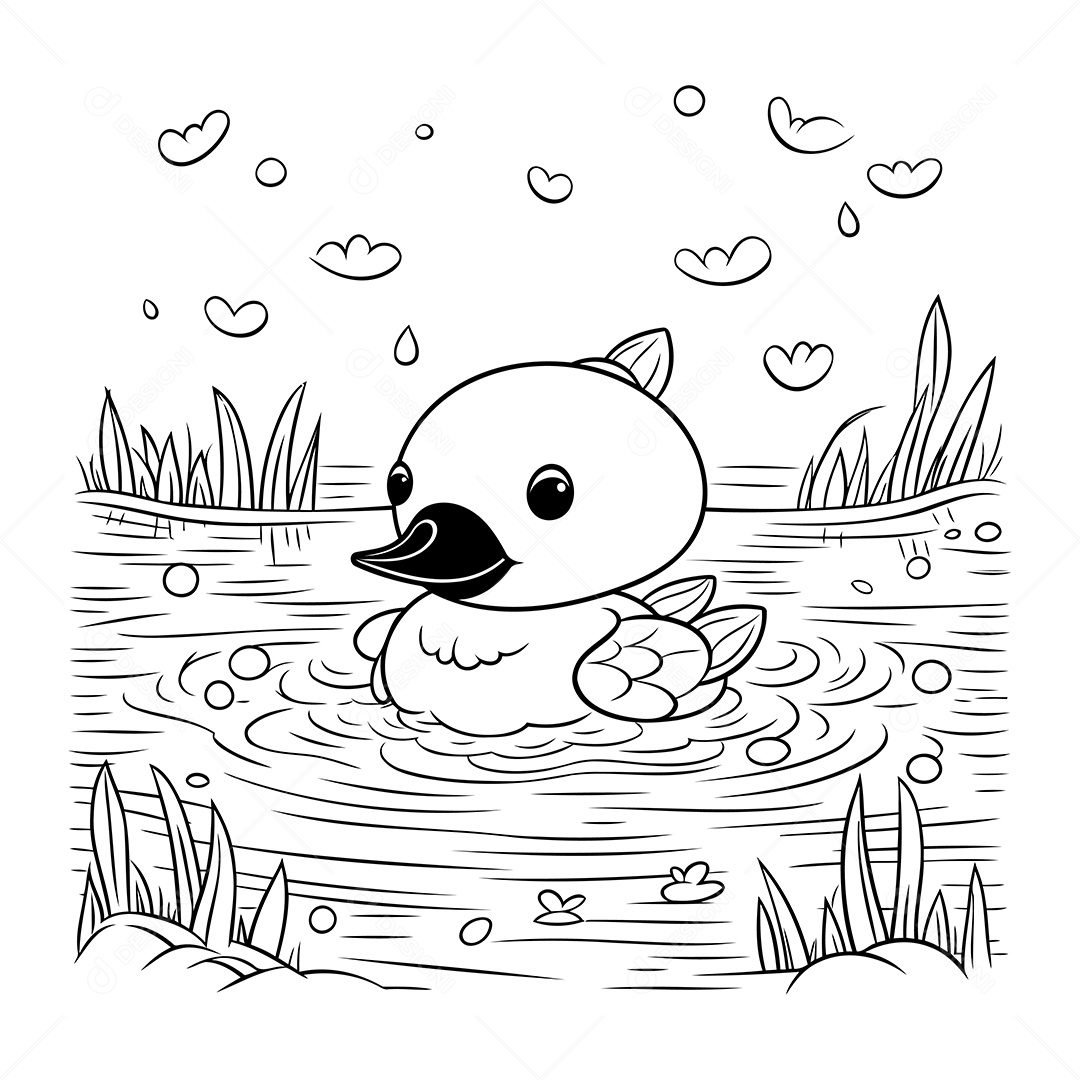 Pato Desenho Para Colorir Vetor EPS
