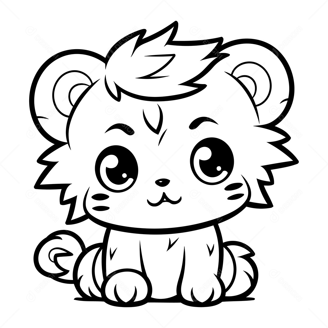 Leão Desenho Para Colorir Vetor EPS