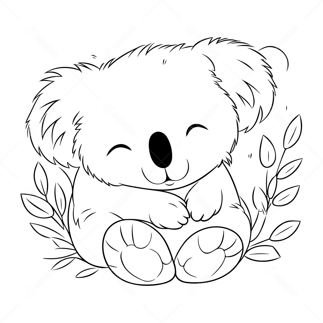 Coala Desenho Para Colorir Vetor EPS