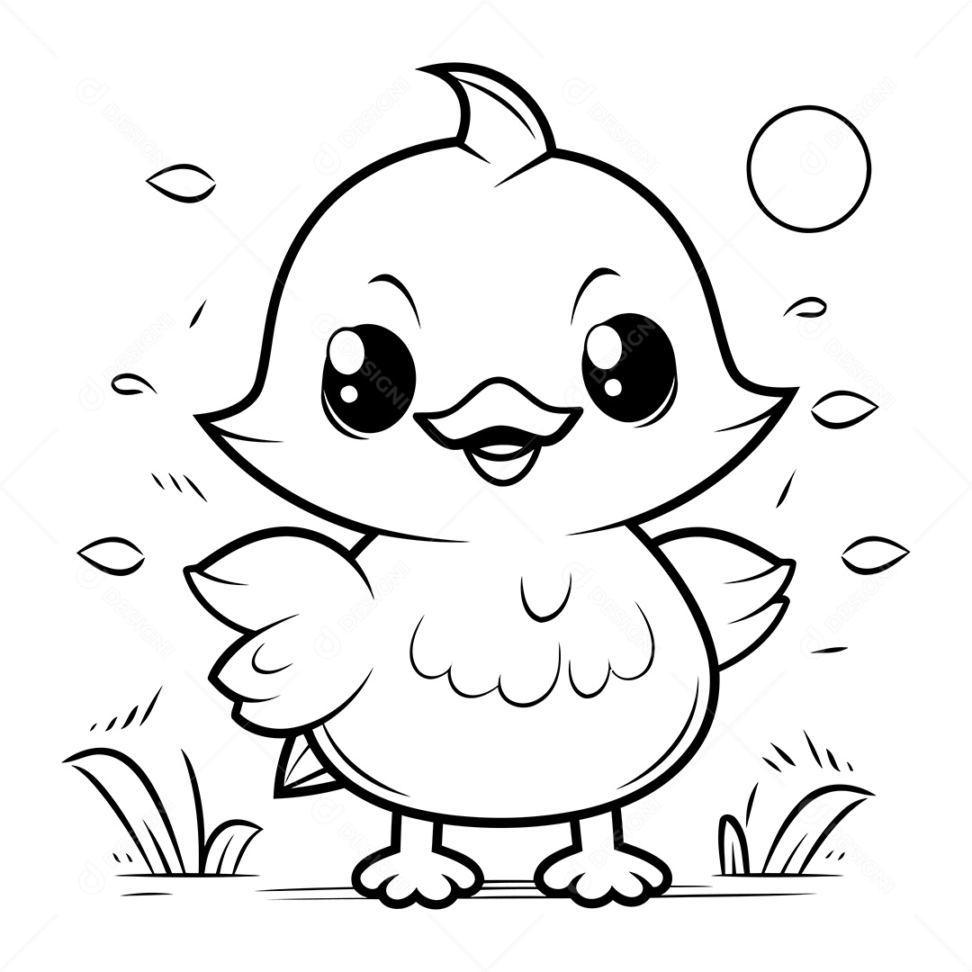 Pato Desenho Para Colorir Vetor EPS