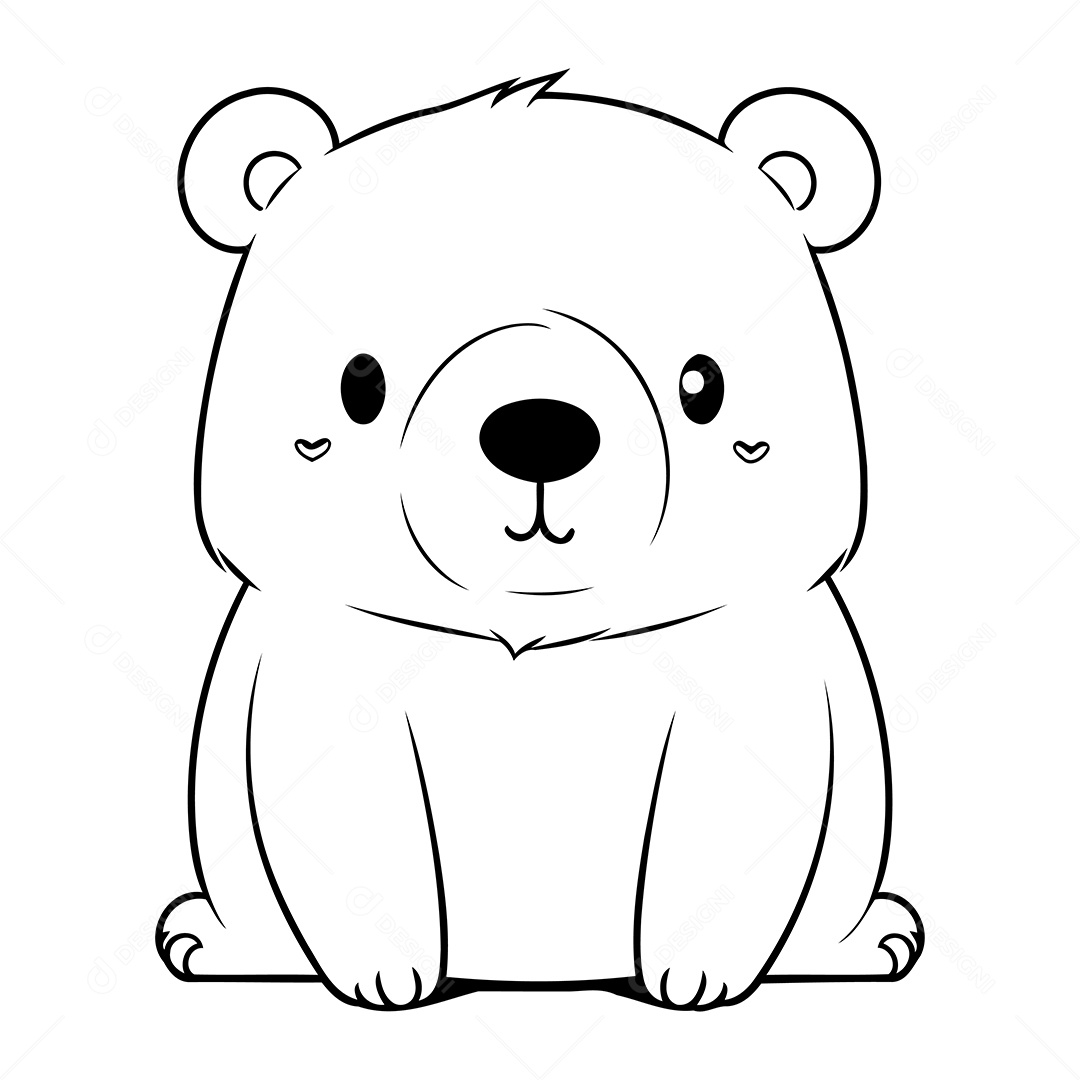 Urso Desenho Para Colorir Vetor EPS