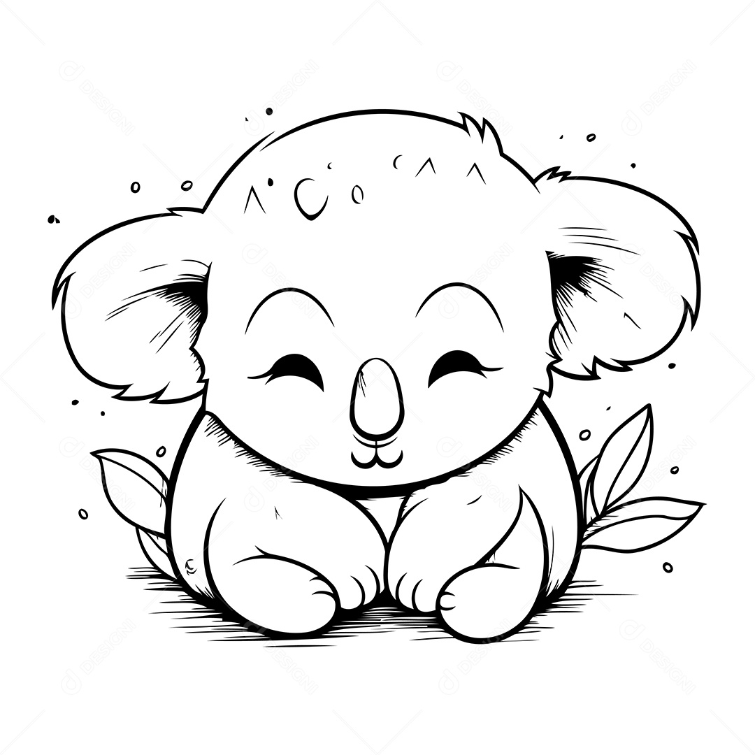 Coala Desenho Para Colorir Vetor EPS