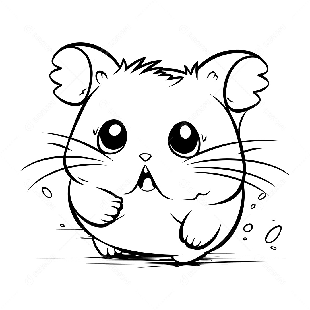 Hamster Desenho Para Colorir Vetor EPS
