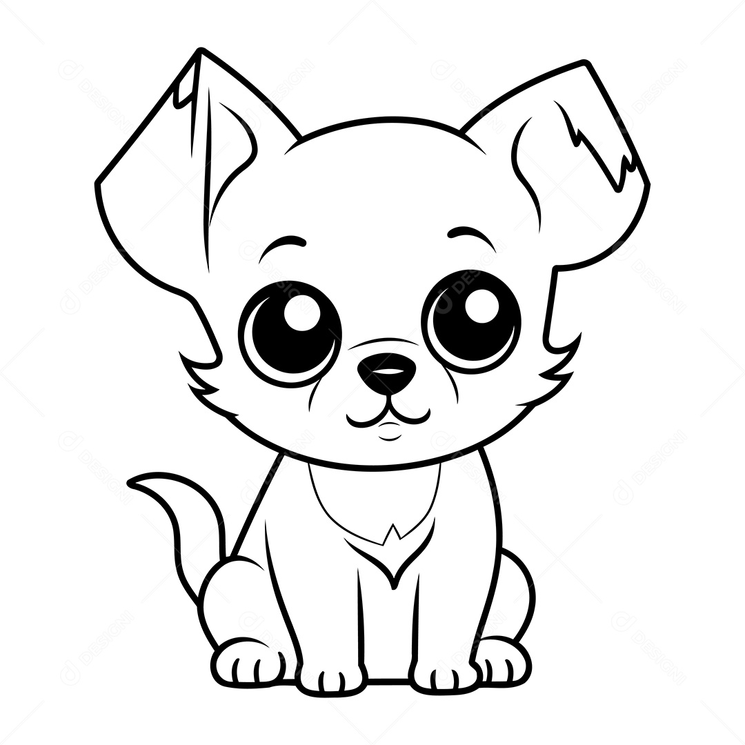 Cachorro Desenho Para Colorir Vetor EPS