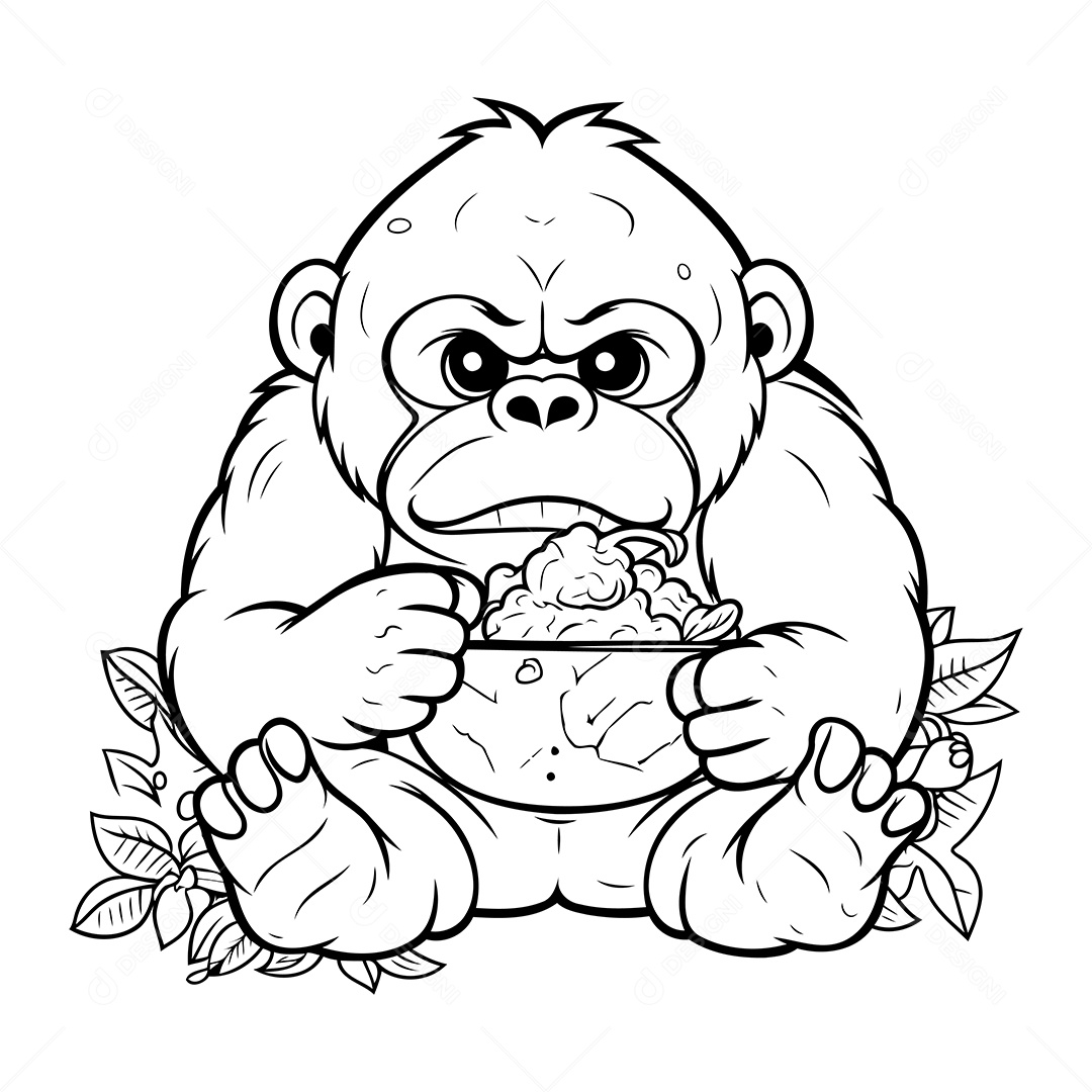 Macaco Desenho Para Colorir Vetor EPS