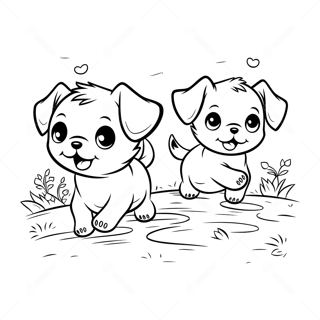 Cachorro Desenho Para Colorir Vetor EPS