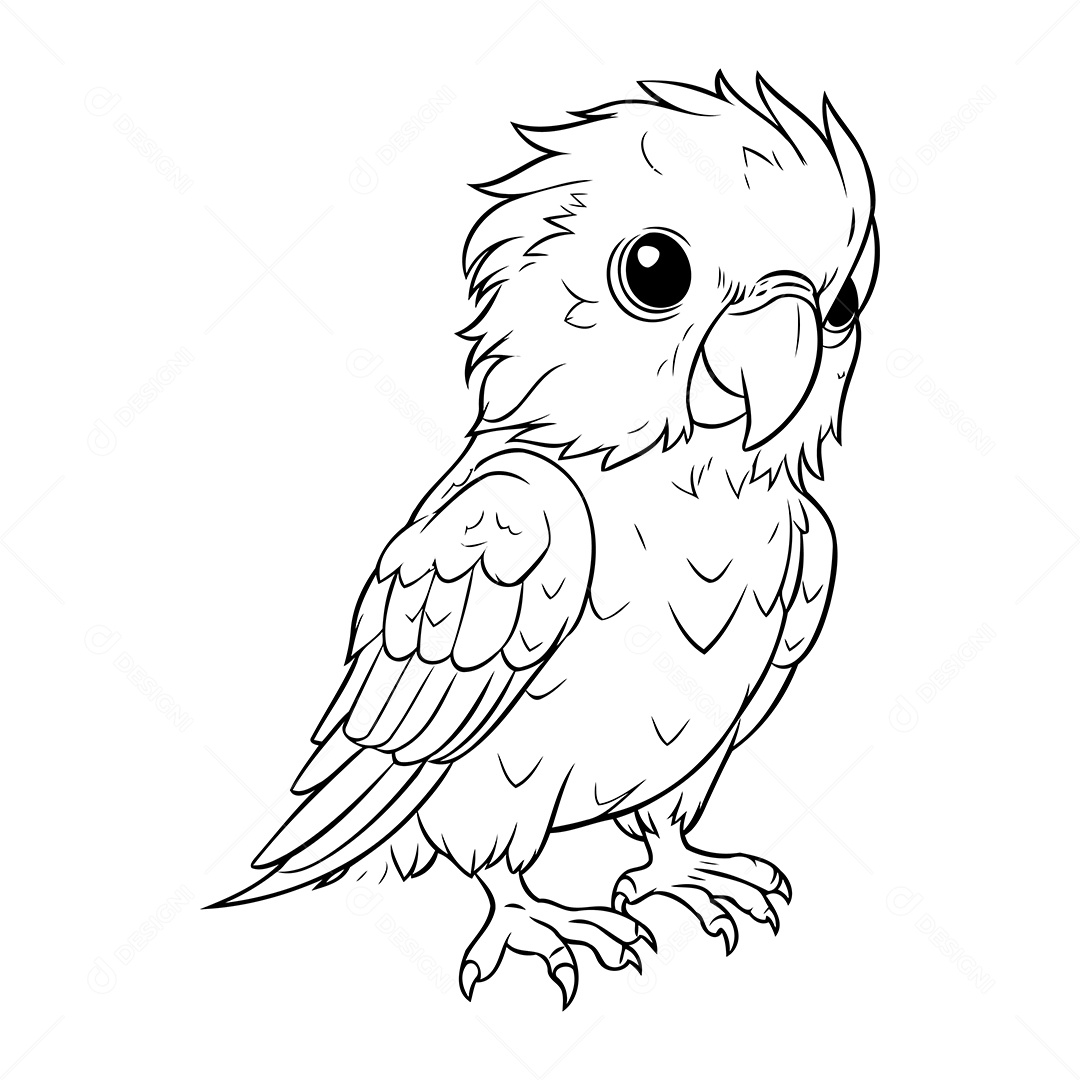 Pássaro Desenho Para Colorir Vetor EPS