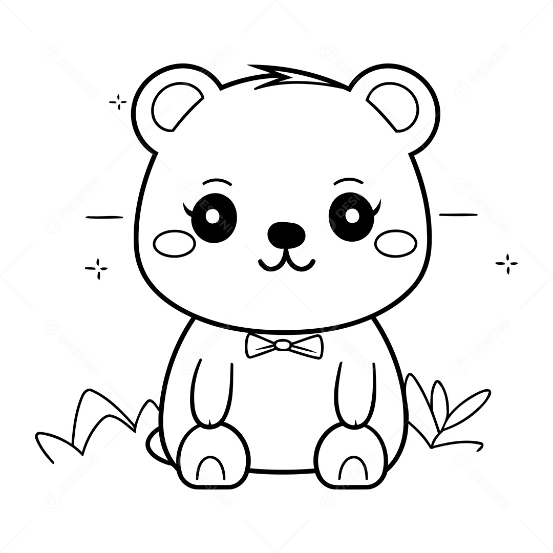 Urso Desenho Para Colorir Vetor EPS
