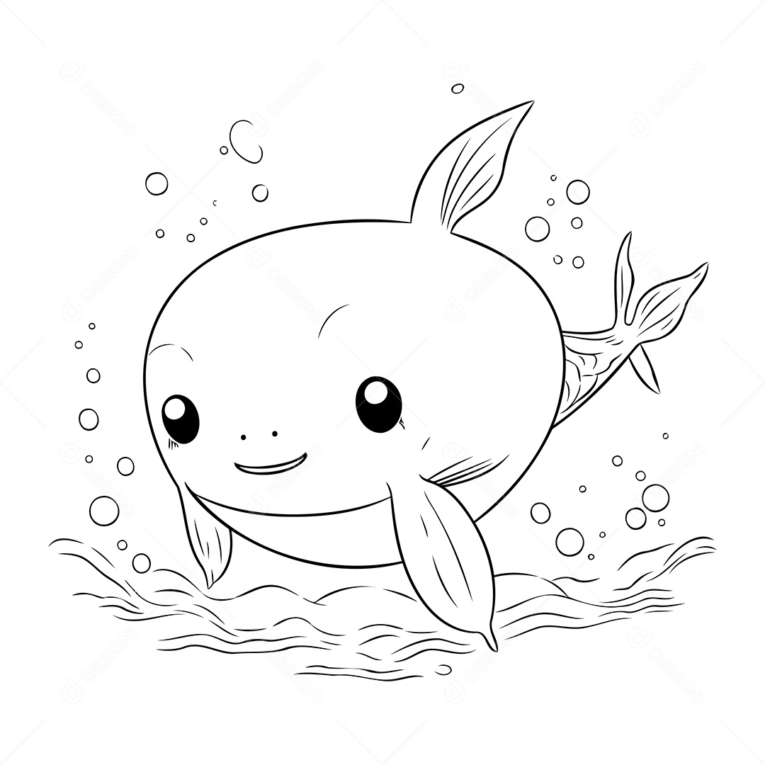 Peixe Desenho Para Colorir Vetor EPS