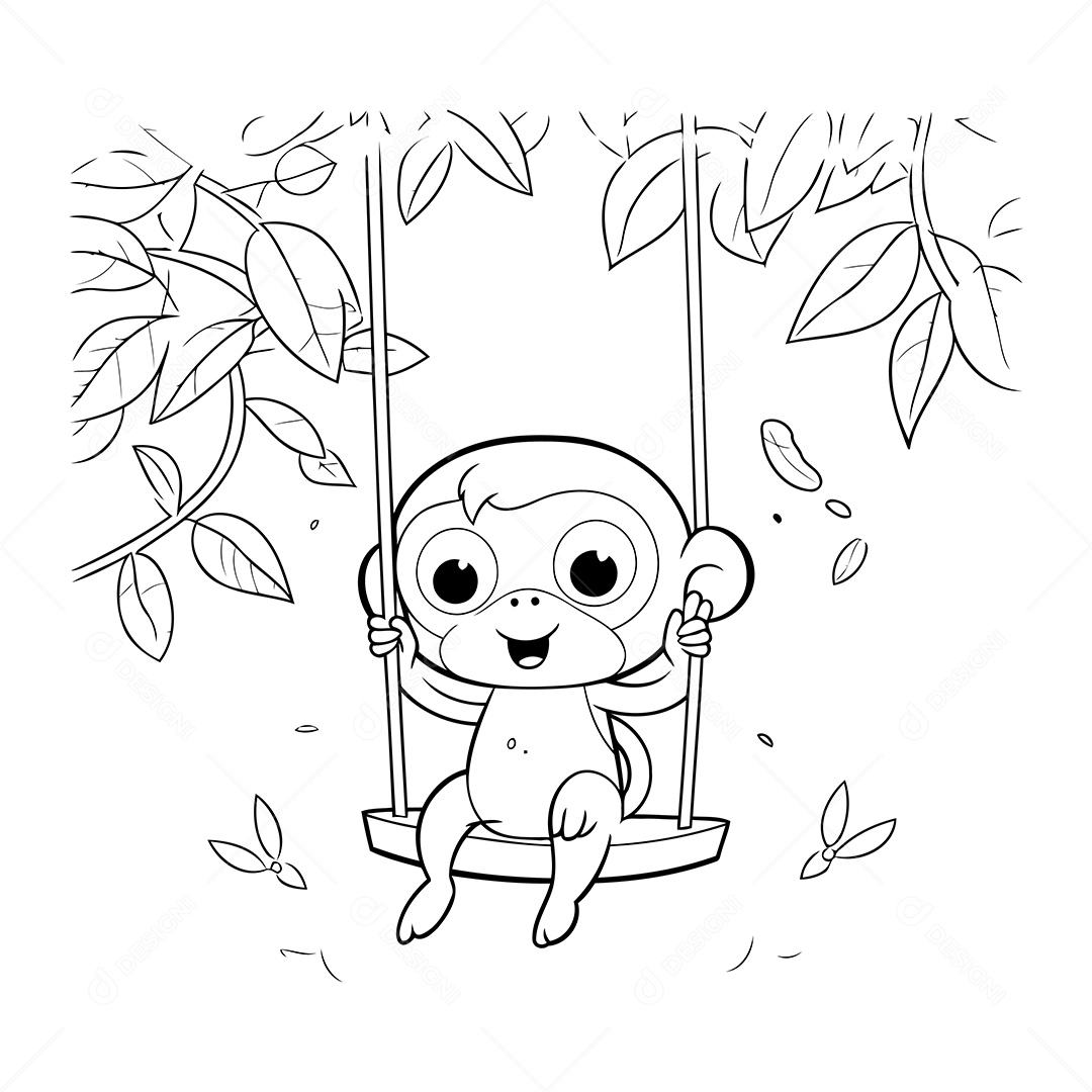 Macaco Desenho Para Colorir Vetor EPS