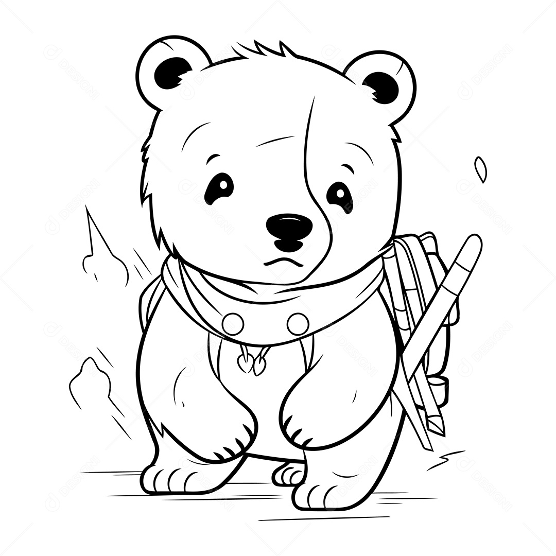 Urso Desenho Para Colorir Vetor EPS