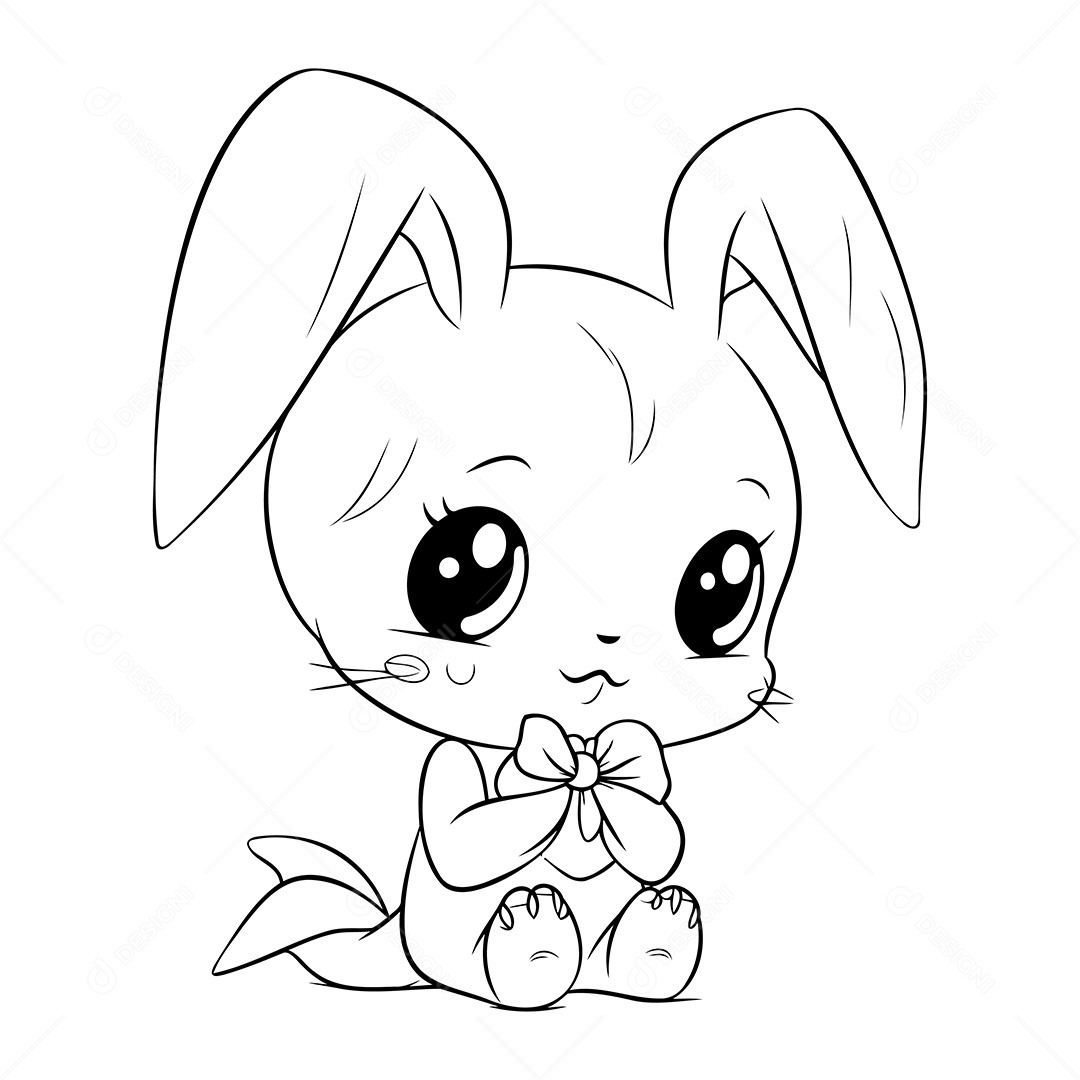 Coelho Desenho Para Colorir Vetor EPS