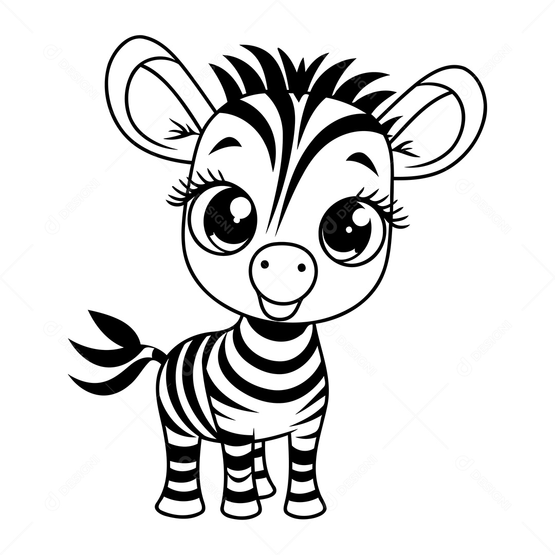 Zebra Desenho Para Colorir Vetor EPS