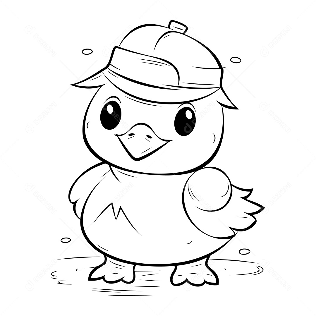 Pato Desenho Para Colorir Vetor EPS