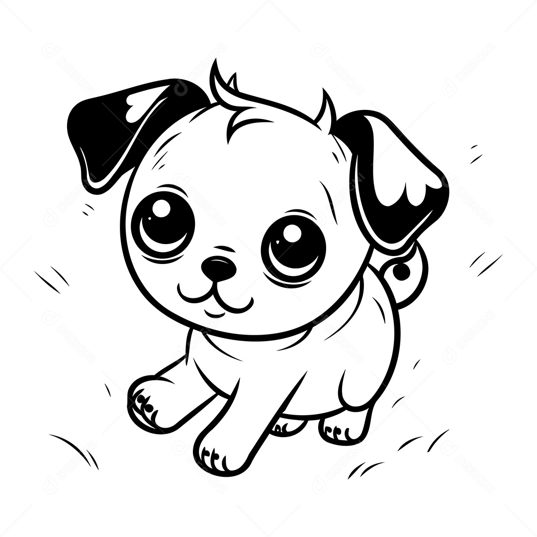 Cachorro Desenho Para Colorir Vetor EPS