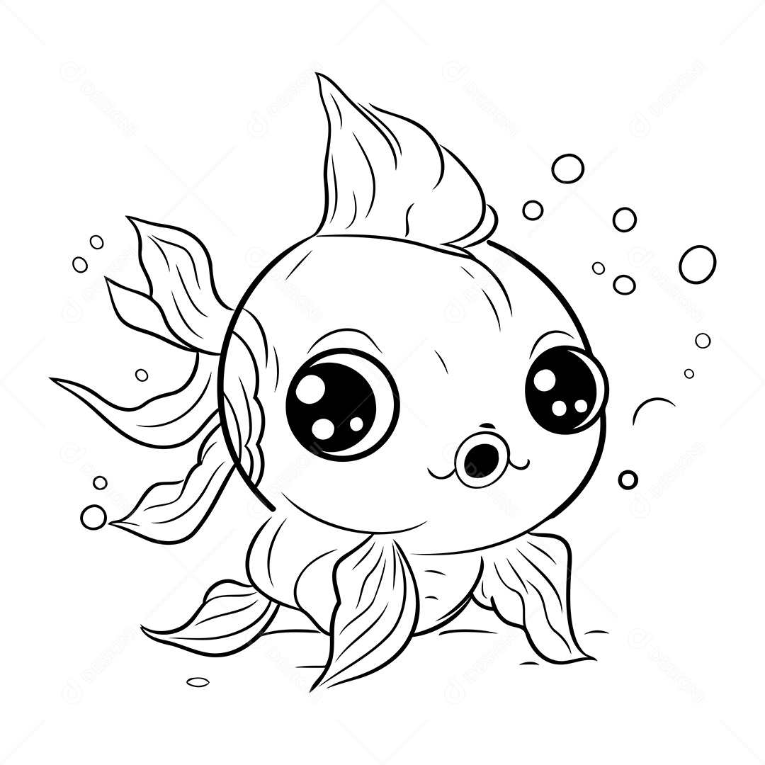 Peixe Desenho Para Colorir Vetor EPS