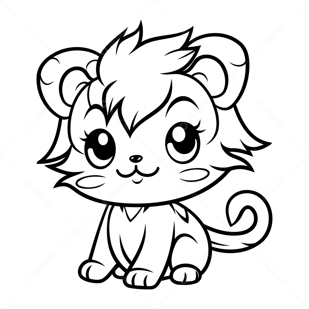 Leão Desenho Para Colorir Vetor EPS