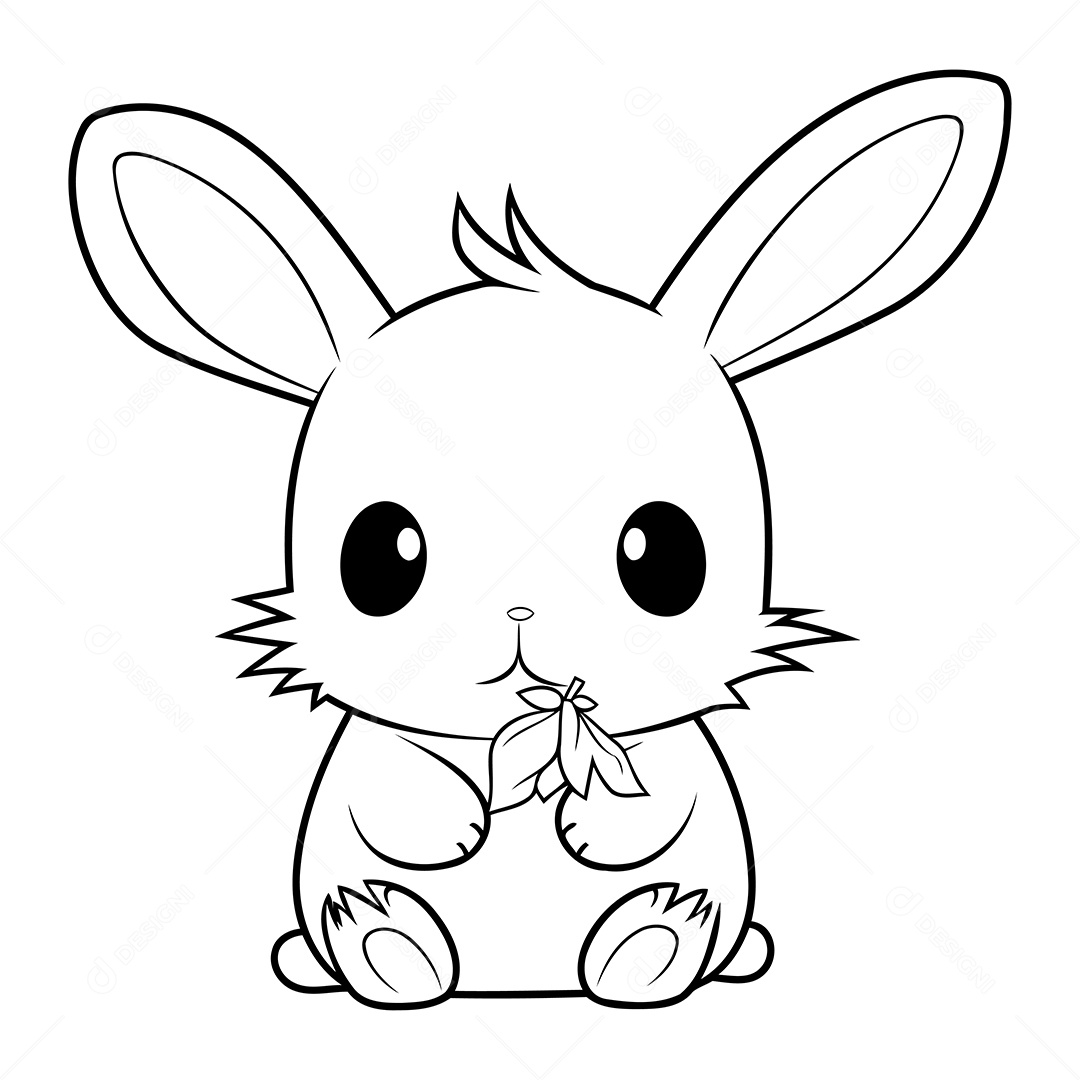 Coelho Desenho Para Colorir Vetor EPS