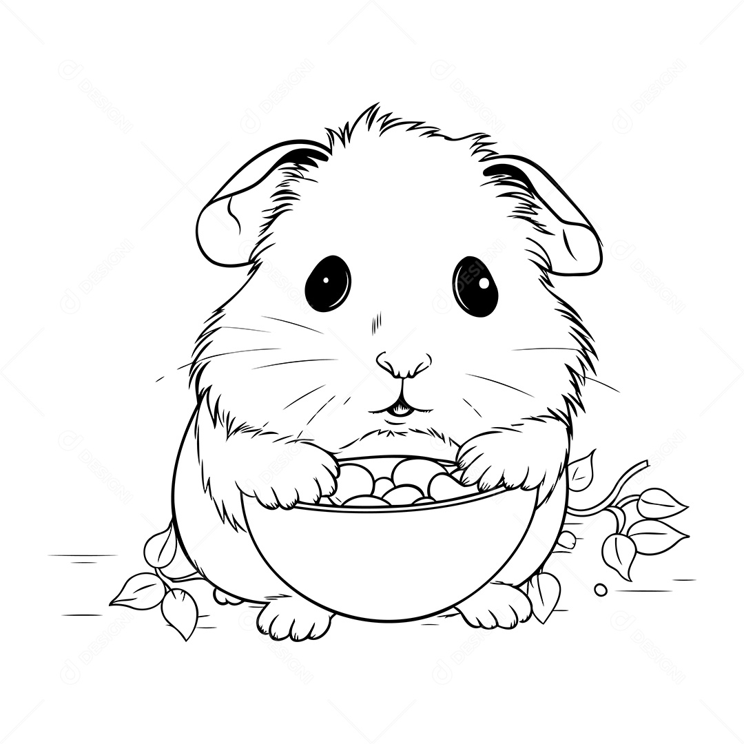 Hamster Desenho Para Colorir Vetor EPS