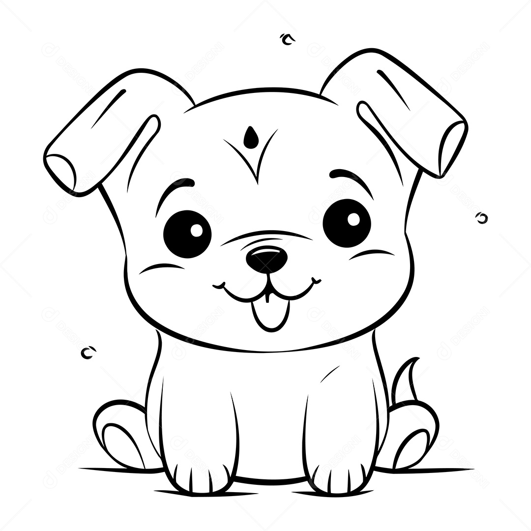 Cachorro Desenho Para Colorir Vetor EPS