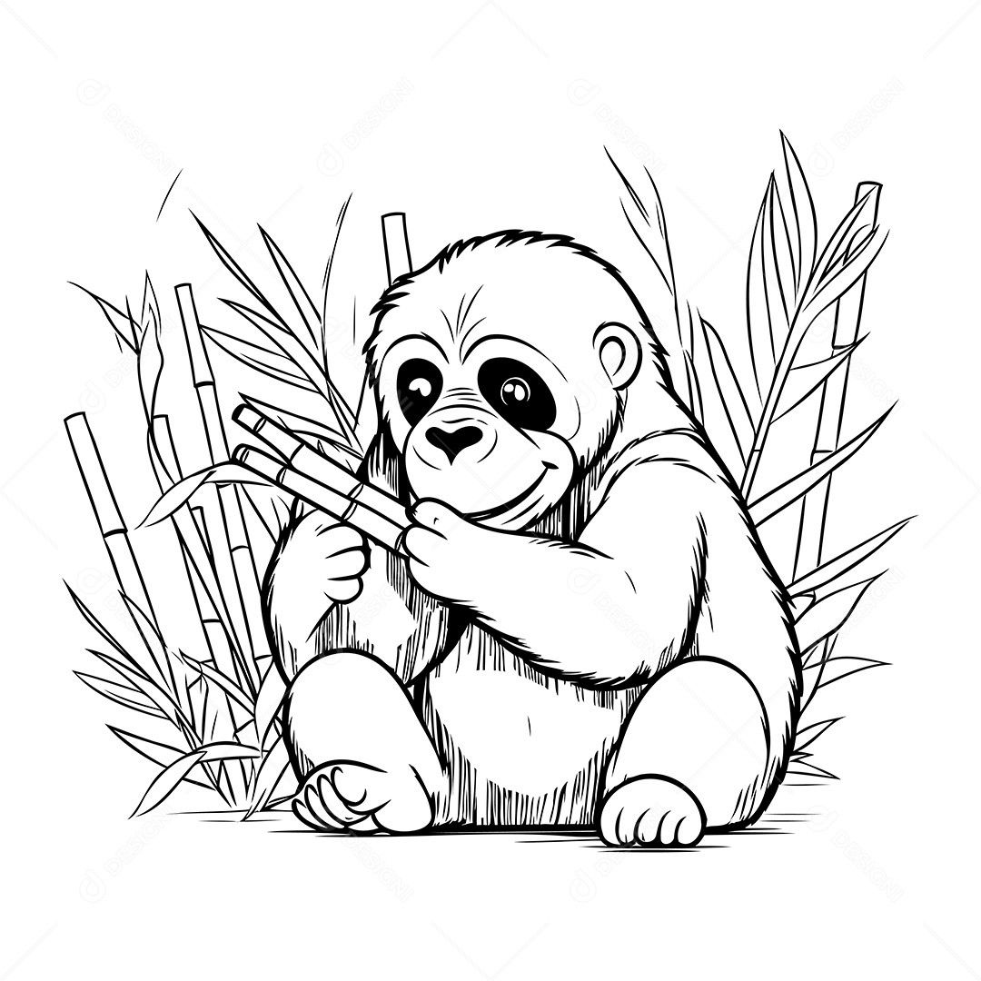 Macaco Desenho Para Colorir Vetor EPS
