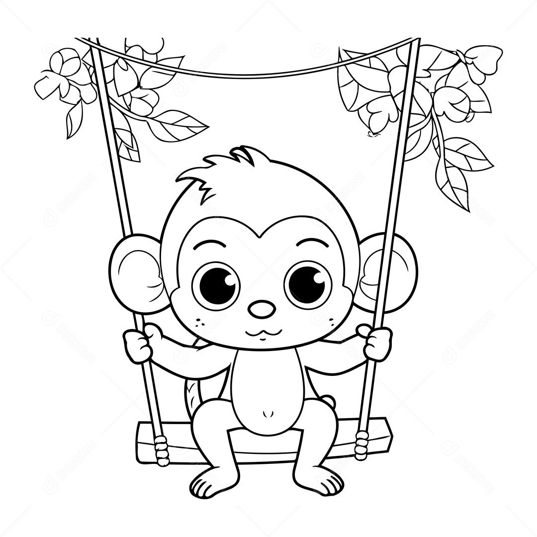 Macaco Desenho Para Colorir Vetor EPS