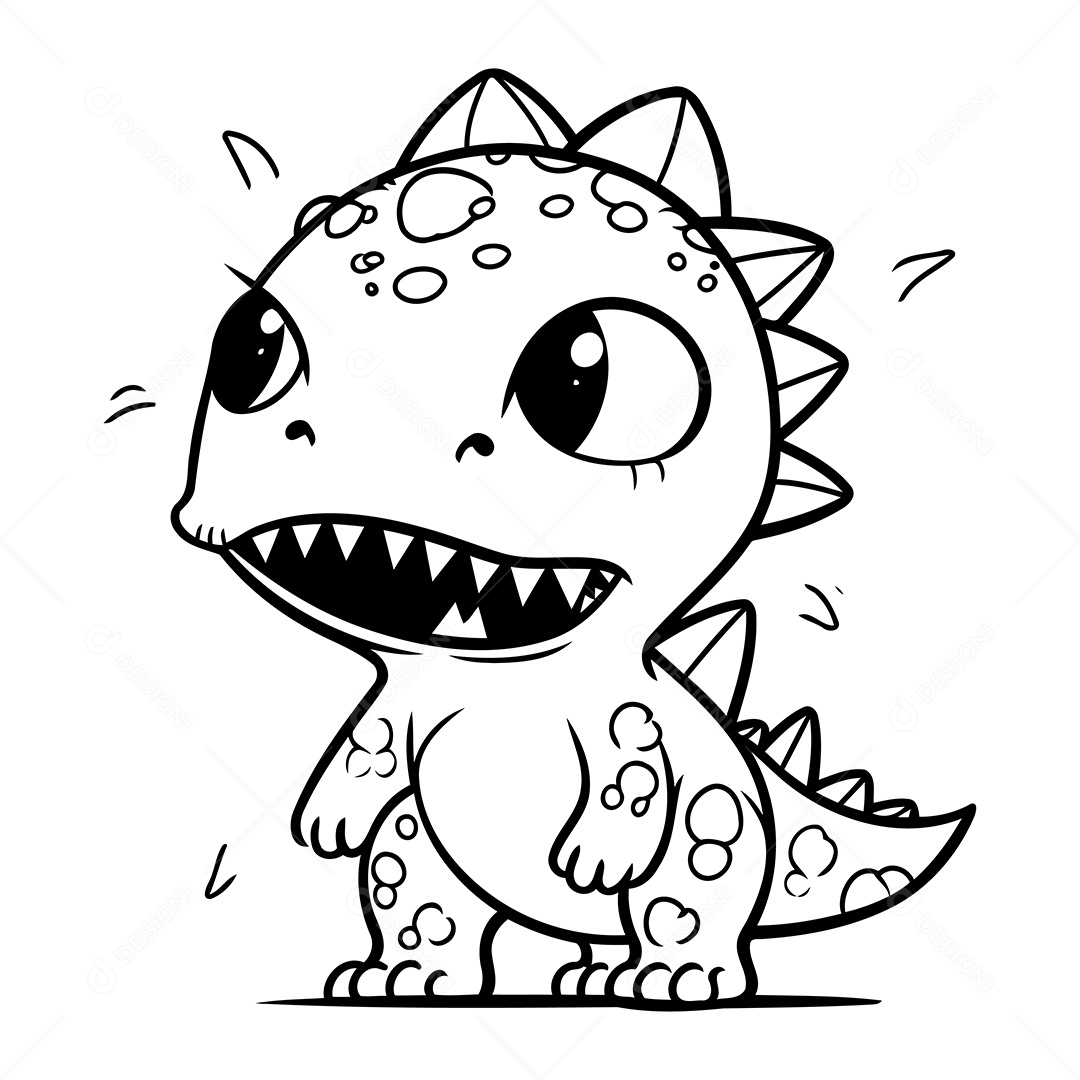 Dinossauro Desenho Para Colorir Vetor EPS