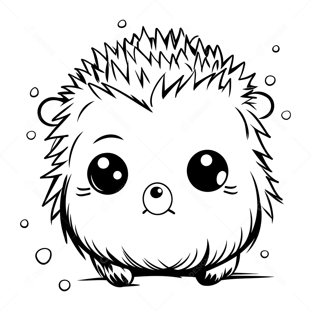 Porco Espinho Desenho Para Colorir Vetor EPS