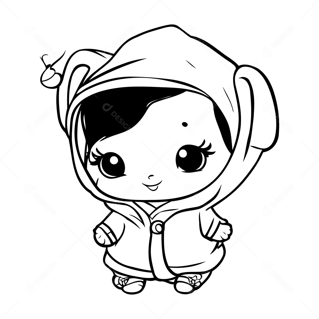 Garoto Desenho Para Colorir Vetor EPS