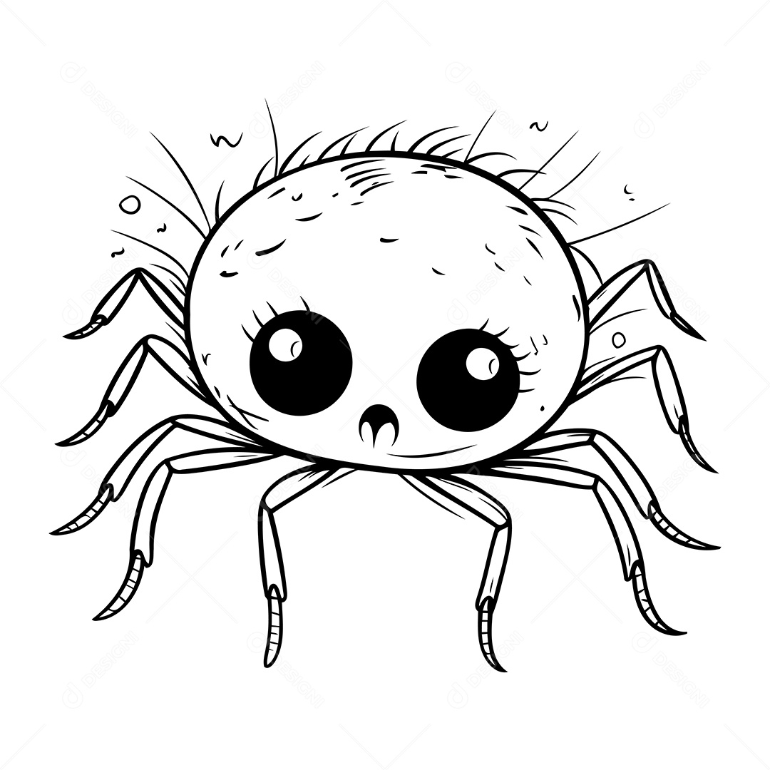 Aranha Desenho Para Colorir Vetor EPS
