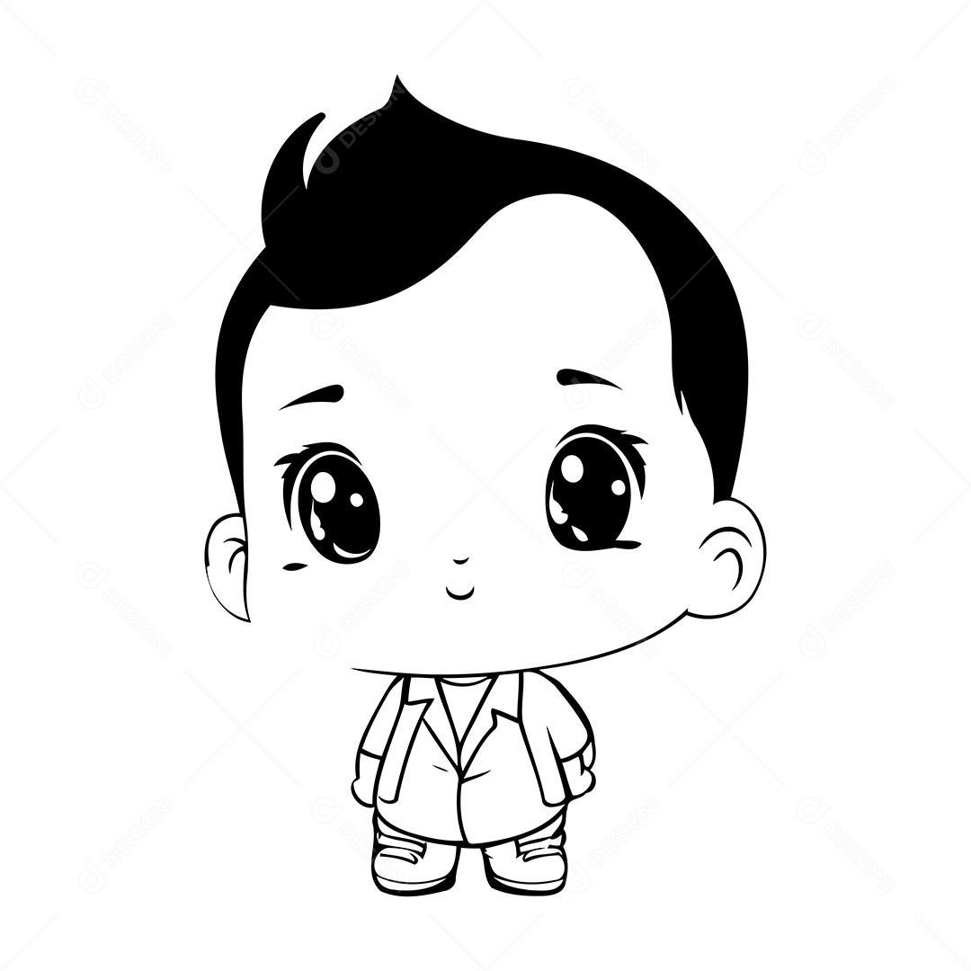 Garoto Desenho Para Colorir Vetor EPS