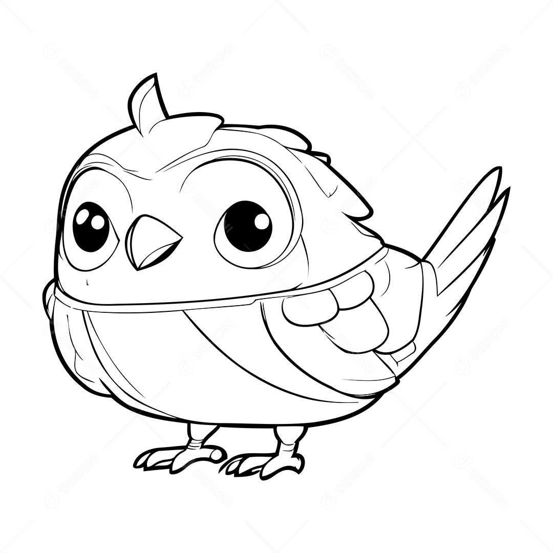 Pássaro Desenho Para Colorir Vetor EPS