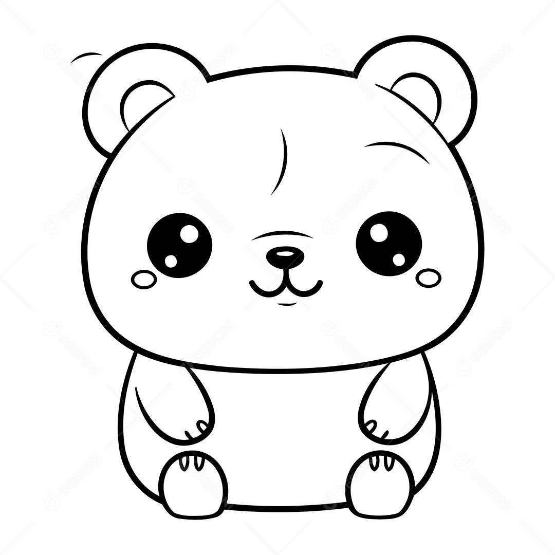 Urso Desenho Para Colorir Vetor EPS