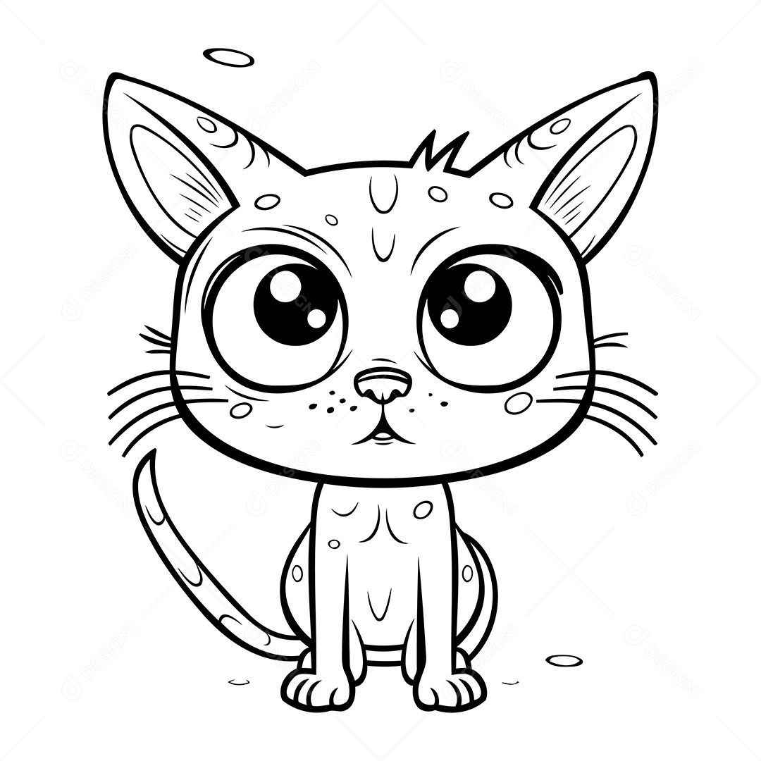 Gato Desenho Para Colorir Vetor EPS