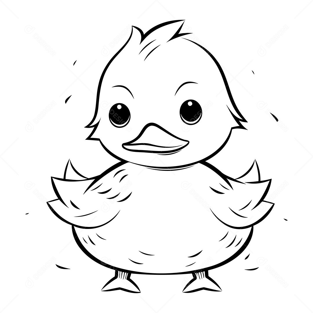 Pato Desenho Para Colorir Vetor EPS