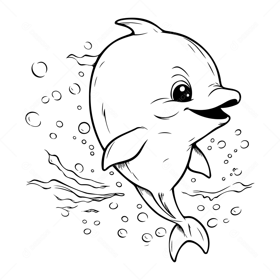 Golfinho Desenho Ilustrações Vetores EPS