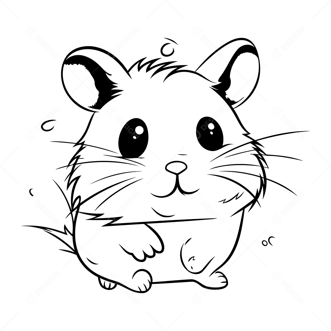 Hamster Desenho Para Colorir Vetor EPS